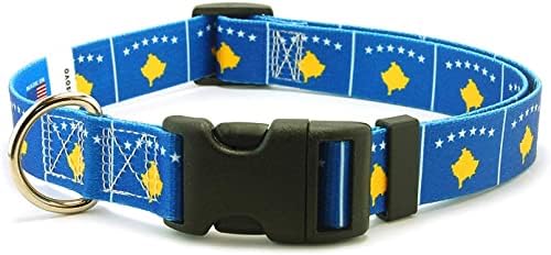 Colarinho de cachorro Kosovo | Bandeira do kosovo | Martingale Slip-On | Feito em NJ, EUA | Para cães grandes | 1