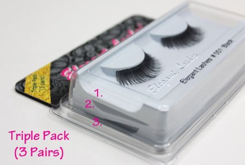 Lashes elegantes 016 Black - Profissional Natural Human Hair Falselashes