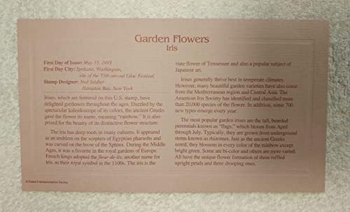 Flores do jardim - Iris - 22kt Replica Gold Replica/Primeiro dia de capa mais cartão de informação - Sociedade Comemorativa