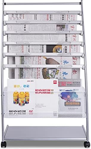 Revista de revista de piso rack rack rack rack rack rack racks racks de jornal clipe de metal rack móvel mobile whith whited jornal