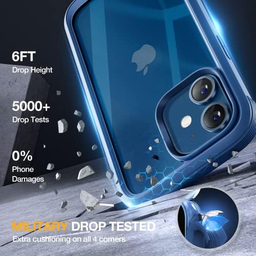 Caixa de vidro Miracase para iPhone 12 Case/ iPhone 12 Pro Case de 6,1 polegadas, capa de para-choque transparente de corpo