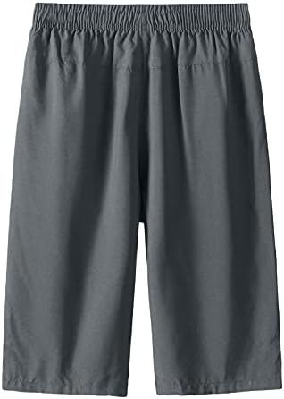Kingaggo shorts para homens plus size calça lisa calça curta calça de grandes dimensões da cintura elástica calça masculina