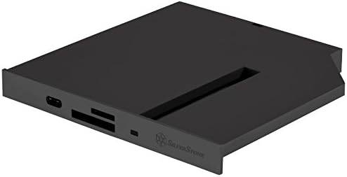 Silverstone Technology FPS01-C 12,7mm Slim Odd Device Bay para M.2 SATA SSD com USB 3.0 Tipo-C e SD/Micro-SD Reader
