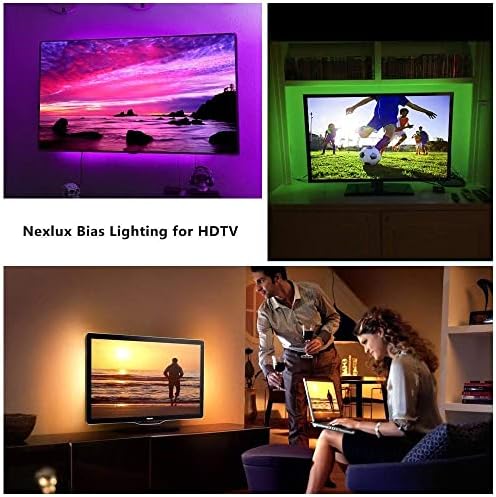 Luzes de LED de nexlux para luz de fundo da TV TV Luzes de tira de tira para TV/monitor Backlight de 8,2ft aplicativo de