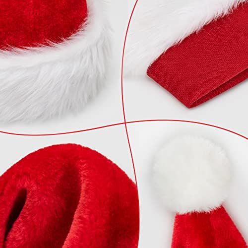 Santa Hats Adultos, chapéu de Natal para adultos, Unisex Velvet Classic Christmas Hat para Família Festa de Férias de Ano Novo de Natal