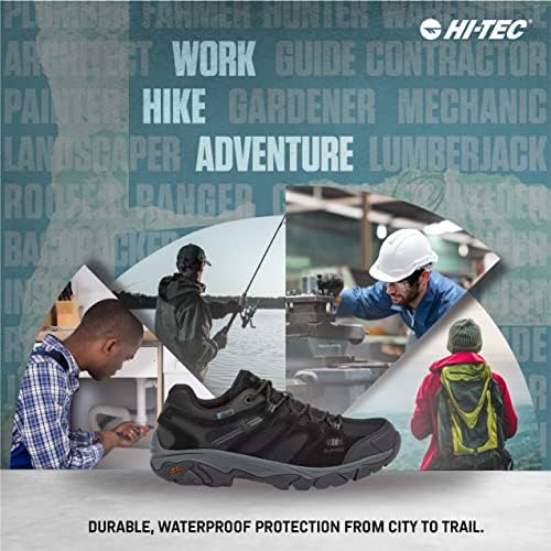 Hi-Tec Ravus WP Sapatos de caminhada à prova d'água para homens, trekking ao ar livre e respirável e sapatos de trilha, tamanhos 7