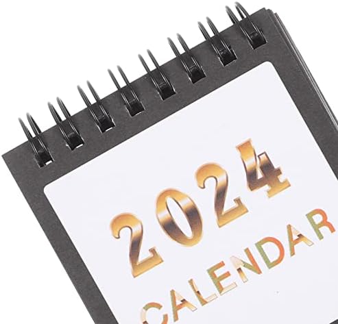 Cabilock 2024 Calendário Pequeno calendário Flip Flip Flip Mini Cronograma diário para o planejador de programação da escola em casa Black 2023.7-2024.12