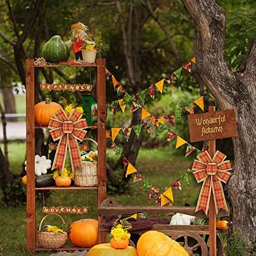 2pcs Firar arcos da coroa de cair, colheita de outono arcos de laranja para grinaldas arcos rústicos de fazenda para a porta