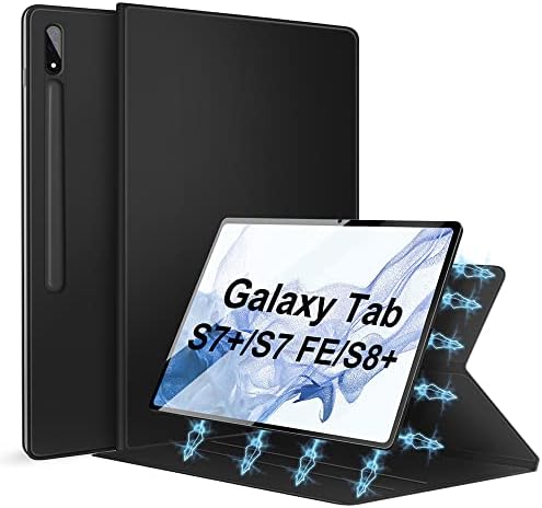 Caso magnético de síndrruce para o Samsung Galaxy Tab S7 +/ S7 Fe/ S8 + 12,4 polegadas, Tampa Protecitve leve e leve