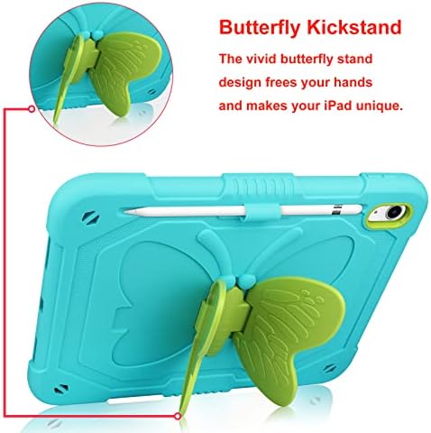 Para o iPad de 10ª geração, estojo 2022 10,9 polegadas com asas de borboleta Kickstand lápis Solder, iPad 10.9 case