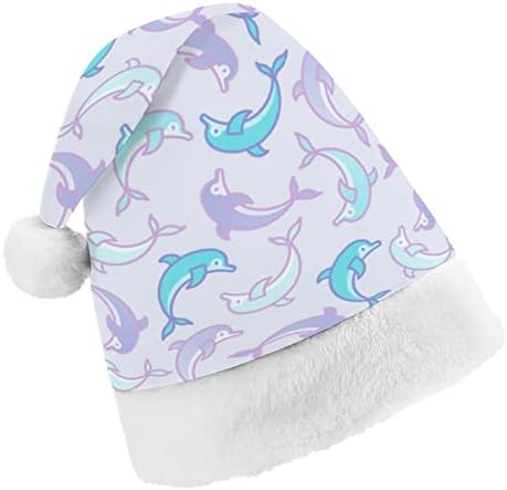 Jumping Dolphins Christmas Papai Noel Hat para Red Xmas Cap Favors