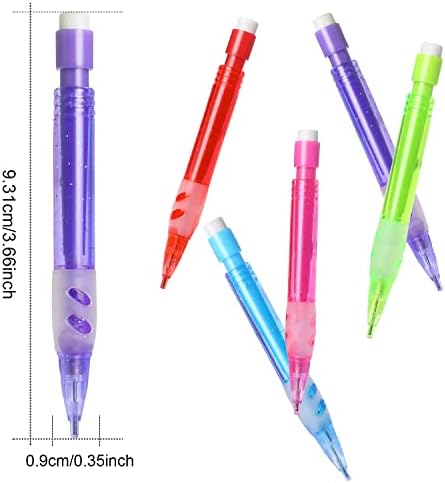 Kalione 15pcs mini lápis mecânicos variados lápis automáticos com mini borracas 0,7 mm pequenas canetas de lápis