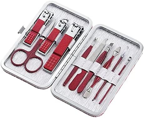 FZZDP Manicure Conjunto de revestimento aço inoxidável Clipper Kit Kit Pedicure Tools Toe Care Scissors portáteis