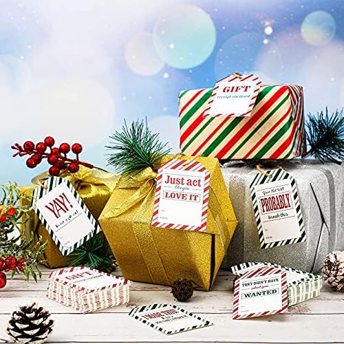 100 peças Tags de presente de férias natal rótulos de presente engraçado tags de presente de natal tags de natal tags adesivos tags