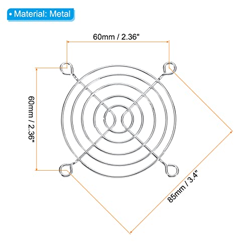 Patikil 70mm Fan Finger Grill, 8 Pack Metal Grill Protector Guard para capa protetora de fã de 70x70mm DIY, prata