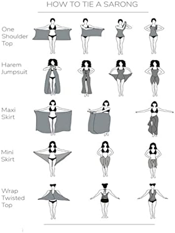 Ekouaer Sarong Swimsuit Up para mulheres de chiffon tie na praia embrulhada saia longa biquíni lenço puro de maiô