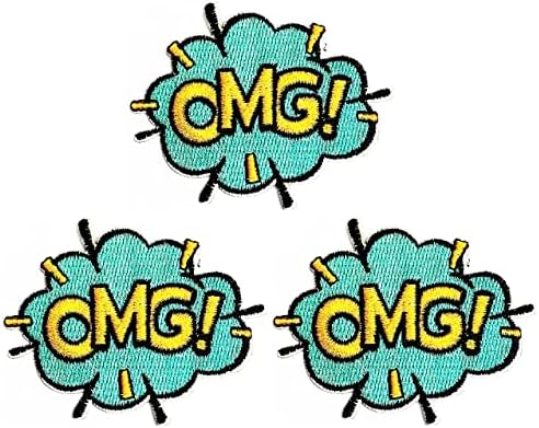 Kleenplus 3pcs. Oh meu Deus OMG! Patches Sticker Arts Slogan OMG! Word Kids Cartoon Patch Sign Symbol Figurino Diy Apliques Bordado