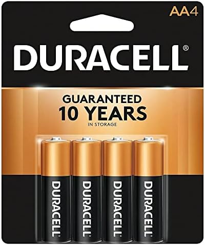 Duracell MN1500B4Z Baterias alcalinas de Coppertop com tecnologia Duralock Power Reserve, AA, 4/PK