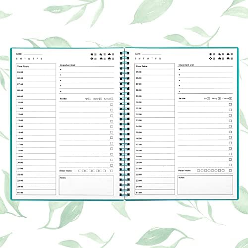 Qicenck Planejador diário sem data, 7.6 x10.2, planejador por hora, para fazer notebook Planner, manual de gerenciamento de tempo e