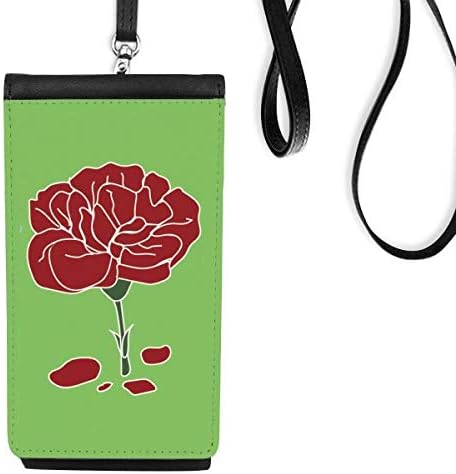 CARNAÇÃO RED Mãe Dia do dia Flower Phone Cartlet bolsa pendurada bolsa móvel bolso preto