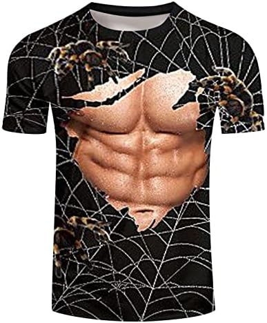 Gdjgta moda masculina casual 3D Impressão digital Exercício Fitness Manga curta T-shirt Blush Top Machone Macho
