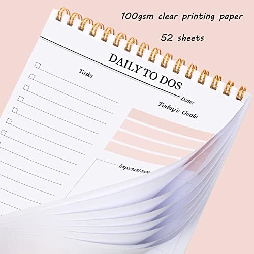 Para fazer a lista no bloco de notas, o planejador diário, o Planner Note Pad com tarefas para negócios, estudo, cor rosa, tamanho A5, 3 pacotes