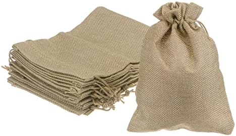 Harfington 10pcs pequenas sacolas de estopa com cordão, 5 x 7 bolsas de joalheria para festas de festas de festas de festas,