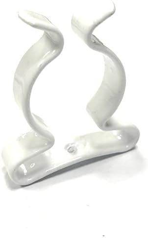 100 x Terry Tool Clips White Plástico revestido de mola garras de aço dia. 28mm