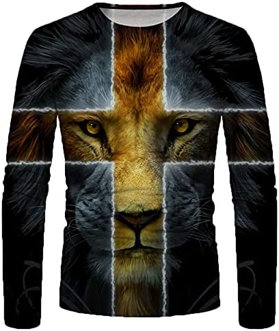 Camisetas de tee de manga longa Umiyi para homens Hip Hop Graphic Athletic Sweetshirt Slim Fit Crew Neck Sport Sport Pullover