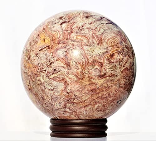 Excelente tamanho enorme de tamanho natural polido de renda louca de renda ágata de cútris sphere chakra cura quartzo grande bola