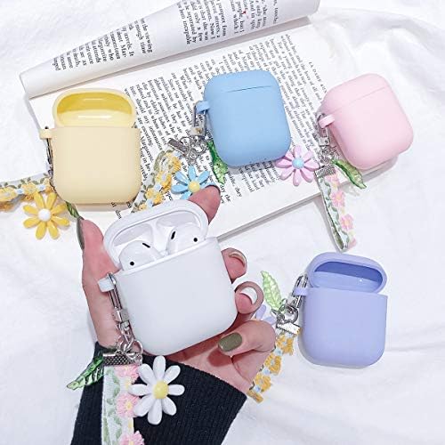 Propriedade compatível para airpods case de silicone macio com estojo de capa à prova de choque de chaveiro para meninas