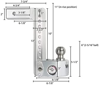 Pesar Seguro WS10-2 Alumínio Ajustável Ajustável 10 Droga, bolas de aço inoxidável para 2 Receptor 12.500 GTW