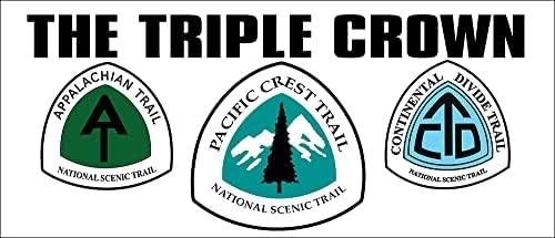 O adesivo triplo da coroa, a trilha dos Apalaches, o Pacific Crest Trail e o Continental Divide Trail Bumper Sticker