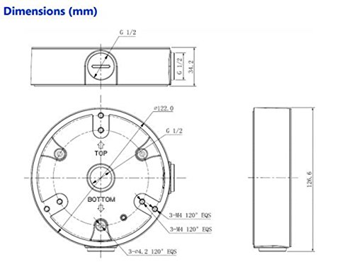 Waterproof Junction Box PFA137 Bracket for Dahua IPC HDW2120R-Z/2100R-Z, HDW2220R-Z, HDBW2200R-Z/VF, HDBW2300R-Z/VF, SD22204T-GN,