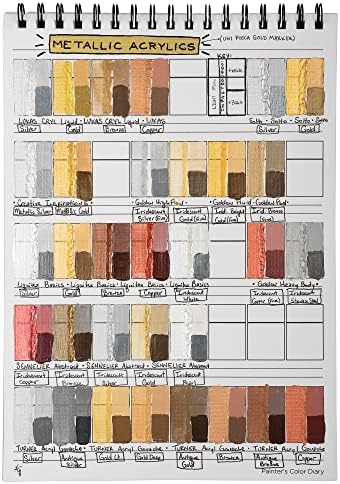 Hg Art Concepts Painters Diário da cor - 9x12 Livro de amostra de cor em espiral e livre de ácido com 10 páginas para