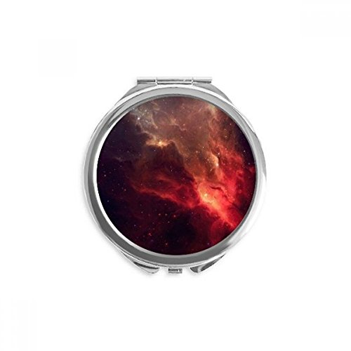 Padrão de ilustração de nebulosa de nebulosa vermelha brilhante espelho compacto espelho redondo de bolso portátil de bolso portátil