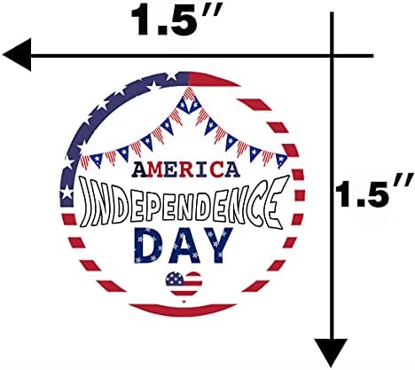 1,5 polegada Feliz Dia da Independência 4 de julho Adesivos patrióticos Roupas patrióticos Adesivos Americanos da sala de
