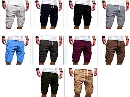 ANDONGNYWELL MEN FLUSTRING Multiple Pocket Sports Shorts Rápida seca rápida com bolsos para treinamento de treino de exercícios
