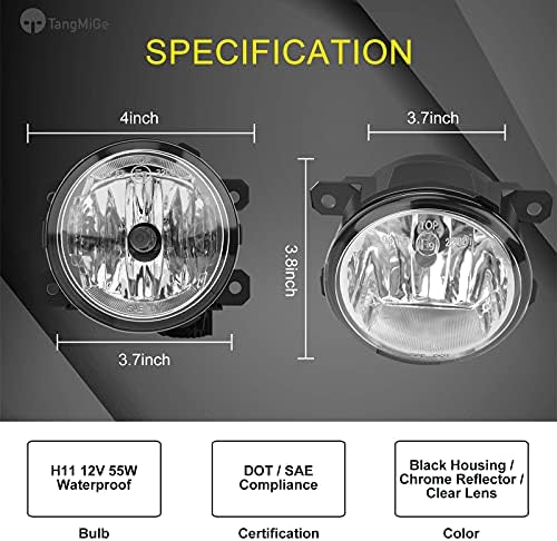 Tangmige nevoeiro luminárias para jeep bússola renegade Cherokee, Dodge Fam Promaster 1500 2500 3500 Cidade, piloto