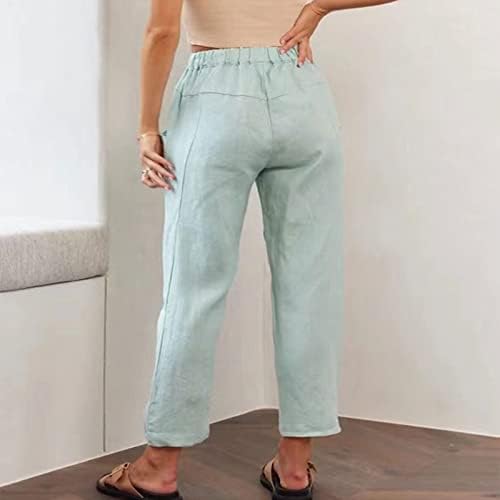 Calças de calças de túnicas de ten casual linear linear perna reta plana de outono de verão 2023 moda macia de roupas confortáveis
