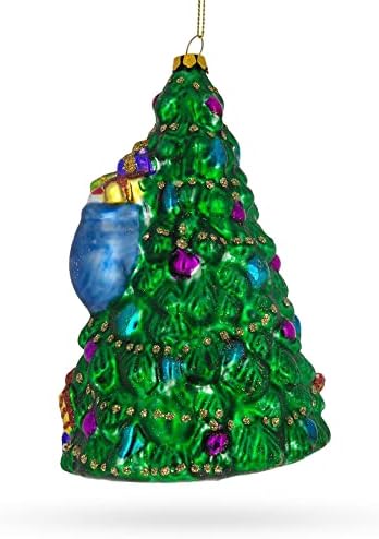 Papai Noel com Presentes de Christmas Tree Glass Christmas Ornament