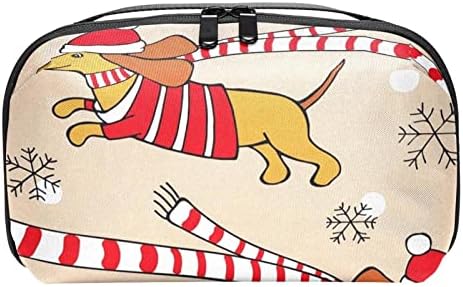 Carteira de bolsa de bolsa de viagem de caixa de transmissão de caixa de transmissão de caixa USB Acessório de bolso, carteira, desenho animado Dachshund Christmas
