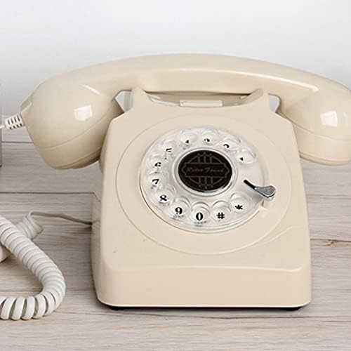 KXDFDC Europa Revolve Dial Vintage Telefone Plástico Home Office Retro Wire Linear Linear Telefone