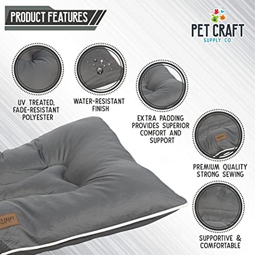 Pet Craft Supply Super Snoozer Calming Indoor / Outdoor durante toda a estação Cama de cachorro durável resistente à água, grande,