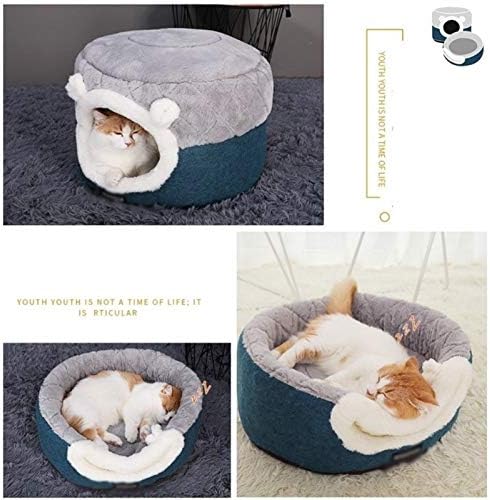 Taimowei Cats Bed casa de cachorro de canil macia Cães pequenos cães gatos ninho inverno quente adormecido com cão