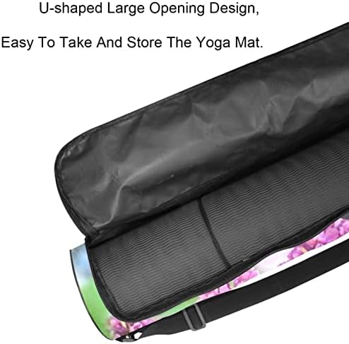 Ratgdn Yoga Mat Bag, Lilac e Butterfly Exercício de ioga transportadora de tapete de ioga Full-Zip Mat Bolsa com cinta ajustável