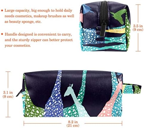 Tbouobt Gifts for Men Mulheres Bolsa de maquiagem bolsa de higiene pessoal Sacos de cosméticos, girafa colorida de