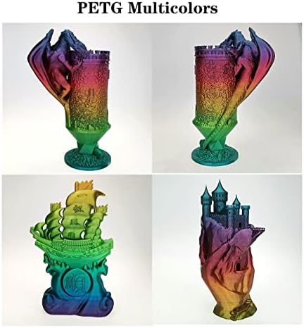 Consumíveis de impressora 3D duhuamei, filamento de gradiente de PLA, liso sem deformação, precisão dimensional +/- 0,03mm, 1kg/2,2