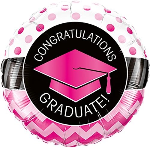 Qualatex 47499 Graduado Pink Chevron Dots, 18 , multicolor