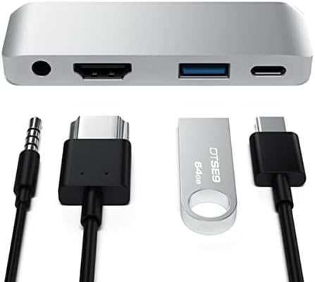 SOLustre 3pcs Hub Jack Expanda o adaptador em PD, carregamento, carregamento C- USB USB-C WC para os fones de ouvido A, leitores